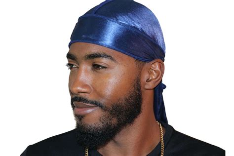 blue silky durag.